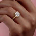 Load image into Gallery viewer, 1.0CT Cushion Cut Diamond Moissanite Thread Engagement Ring