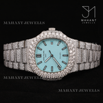Load image into Gallery viewer, Fully Iced Out Sky Blue Dial Watch