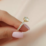 Load image into Gallery viewer, 2.50CT Round Cut Moissanite Diamond Pave Engagement Ring