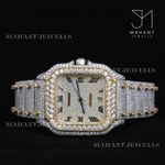 Load image into Gallery viewer, Square Dial Moissanite Watch With Roman Dial With Fully Ice Out Band