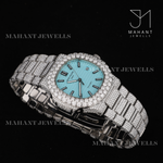 Load image into Gallery viewer, Fully Iced Out Sky Blue Dial Watch