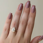 Load image into Gallery viewer, 1.50 CT Pear Cut Cigar Moissanite Diamond Engagement Ring