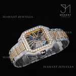 Load image into Gallery viewer, Fully VVS Moissanite Studded Two Tone Skeleton Diamond Watch