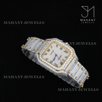 Load image into Gallery viewer, Square Dial Moissanite Watch With Roman Dial With Fully Ice Out Band