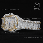 Load image into Gallery viewer, Square Dial Moissanite Watch With Roman Dial With Fully Ice Out Band