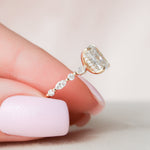 Load image into Gallery viewer, 2.50 CT Elongated Cushion Cut Moissanite Hidden Halo Engagement Ring