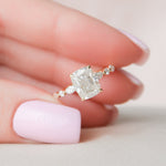 Load image into Gallery viewer, 2.50 CT Elongated Cushion Cut Moissanite Hidden Halo Engagement Ring