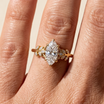 Load image into Gallery viewer, 4.0CT Marquise Cut Moissanite Diamond Bezel Cluster Engagement Ring