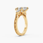 Load image into Gallery viewer, 3.50 CT Hexagon Cut Three Stone Moissanite Diamond Engagement Ring