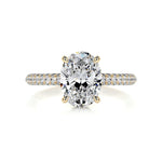 Load image into Gallery viewer, 3 CT Oval Cut unique Hidden Halo Moissanite Engagement Ring