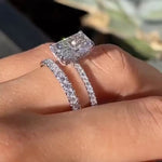 Load image into Gallery viewer, 2.5 CT Radiant Cut Moissanite Diamond Bridal Engagement Ring Set