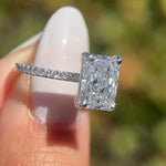 Load image into Gallery viewer, 2.5 CT Radiant Cut Moissanite Unique Engagement Ring