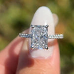 Load image into Gallery viewer, 2.5 CT Radiant Cut Moissanite Unique Engagement Ring