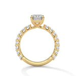 Load image into Gallery viewer, 1.50 CT Emerald Cut Pave Moissanite Diamond Engagement Ring