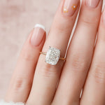 Load image into Gallery viewer, 3 CT Elongated Cushion Cut Moissanite Hidden Halo Engagement Ring In 18K Solid Two Tone Gold Ring
