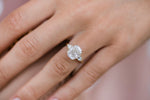 Load image into Gallery viewer, 2.0 CT Elongated Cushion Three Stone Moissanite Diamond Engagement Ring