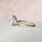 Load image into Gallery viewer, 3 CT Elongated Cushion Cut Moissanite Hidden Halo Engagement Ring In 18K Solid Two Tone Gold Ring