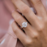 Load image into Gallery viewer, 2.0 CT Elongated Cushion Three Stone Moissanite Diamond Engagement Ring