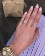 Load image into Gallery viewer, 2.0 CT Elongated Cushion Three Stone Moissanite Diamond Engagement Ring