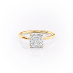 Load image into Gallery viewer, 1.0CT Asscher Diamond Moissanite Solitaire Engagement Ring