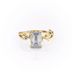 Load image into Gallery viewer, 1.50 CT Emerald Cut Nature Inspired Moissanite Diamond Engagement Ring