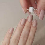 Load image into Gallery viewer, 3.50 CT Emerald Cut Moissanite Diamond Solitaire Engagement Ring