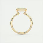 Load image into Gallery viewer, 3 CT Emerald Flush Stacking Half Bezel Solitaire Moissanite Engagement Ring