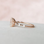 Load image into Gallery viewer, 2 CT Emerald Cut Moissanite Distance Pave Engagement Ring 18K Solid Yellow Gold Ring