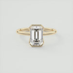 Load image into Gallery viewer, 2 CT Emerald Flush Stacking Half Bezel Solitaire Moissanite Engagement Ring