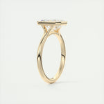 Load image into Gallery viewer, 3.50 CT Split Shank Emerald Bezel Set Solitaire Engagement Ring