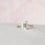 Load image into Gallery viewer, 3.50 CT Emerald Cut Moissanite Diamond Solitaire Engagement Ring