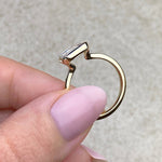 Load image into Gallery viewer, 3 CT Emerald Flush Stacking Half Bezel Solitaire Moissanite Engagement Ring