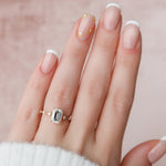 Load image into Gallery viewer, 2 CT Emerald Cut Moissanite Distance Pave Engagement Ring 18K Solid Yellow Gold Ring