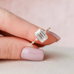 Load image into Gallery viewer, 3.50 CT Emerald Cut Moissanite Diamond Solitaire Engagement Ring