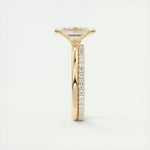 Load image into Gallery viewer, 2 CT Emerald Flush Stacking Half Bezel Solitaire Moissanite Engagement Ring