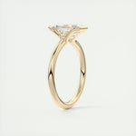 Load image into Gallery viewer, 2 CT Emerald Flush Stacking Half Bezel Solitaire Moissanite Engagement Ring
