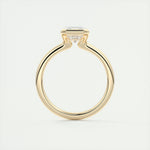 Load image into Gallery viewer, 2 CT Emerald Flush Stacking Half Bezel Solitaire Moissanite Engagement Ring