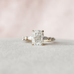 Load image into Gallery viewer, 2.5 CT Elongated Cushion Cut Moissanite Hidden Halo Engagement Ring