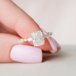 Load image into Gallery viewer, 2.5 CT Elongated Cushion Cut Moissanite Hidden Halo Engagement Ring
