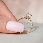 Load image into Gallery viewer, 2.5 CT Elongated Cushion Cut Moissanite Hidden Halo Engagement Ring