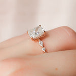 Load image into Gallery viewer, 2.5 CT Elongated Cushion Cut Moissanite Hidden Halo Engagement Ring