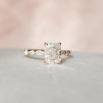 Load image into Gallery viewer, 2.5 CT Elongated Cushion Cut Moissanite Hidden Halo Engagement Ring