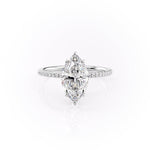 Load image into Gallery viewer, 2 CT Marquise Lab Grown Diamond Pave Unique Engagement Ring