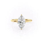 Load image into Gallery viewer, 2.5 CT Marquise Cut Moissanite Halo Solitaire Engagement Ring