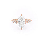 Load image into Gallery viewer, 2 CT Solitaire Cluster Ring With Marquise Moissanite Ring