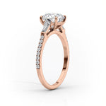 Load image into Gallery viewer, 2 CT Marquise Lab Grown Three Stone Pave Engagement Ring