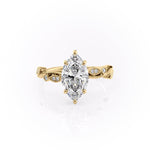 Load image into Gallery viewer, 2 CT Marquise Lab Grown Leaf Style Engagement Ring
