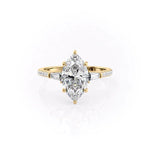 Load image into Gallery viewer, 2 CT Marquise Lab Grown Three Stone Pave Engagement Ring