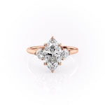Load image into Gallery viewer, 2 CT Marquise Lab Grown Three Stone Engagement Ring