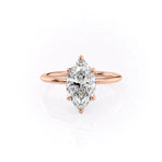 Load image into Gallery viewer, 2.5 CT Marquise Cut Moissanite 4 Prong Solitaire Engagement Ring
